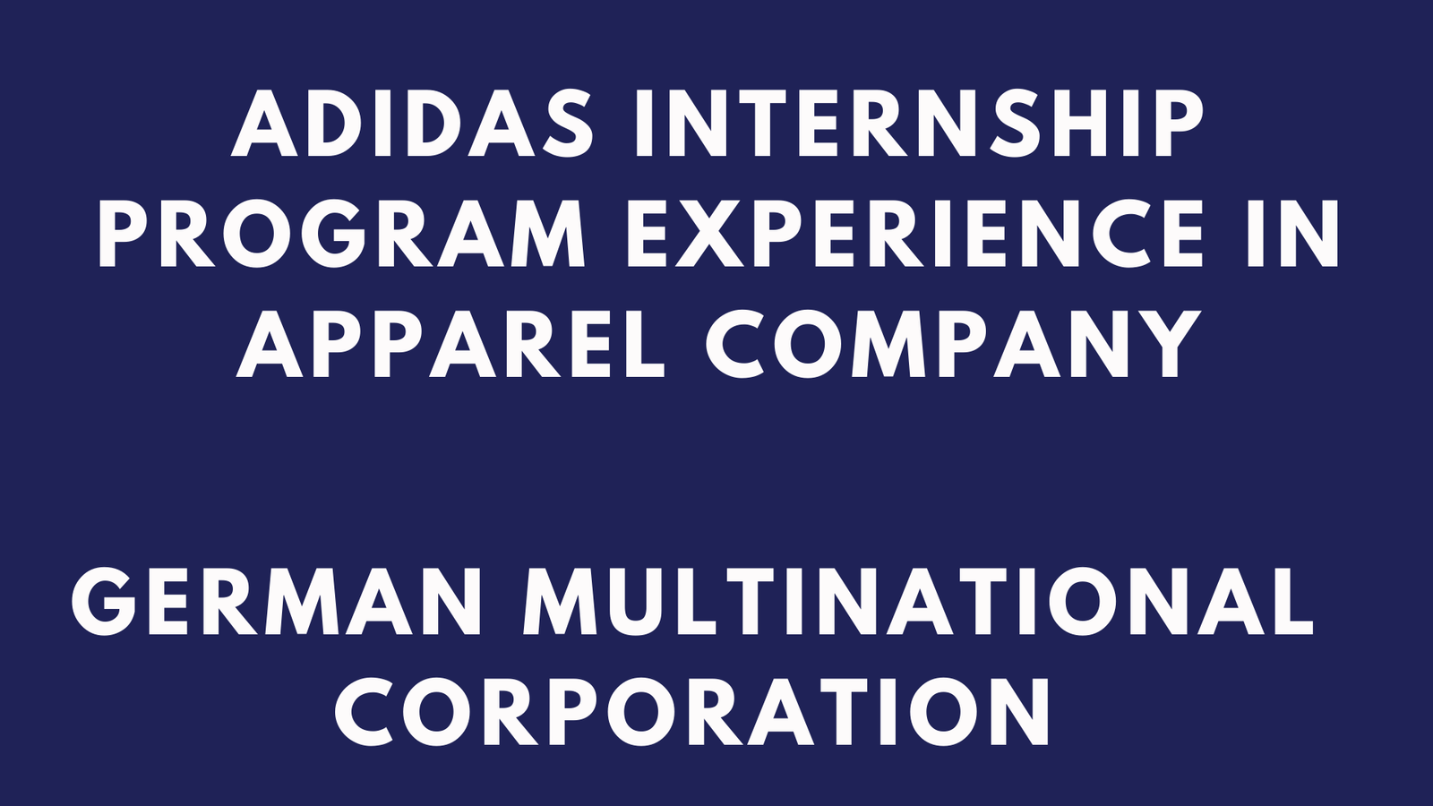 Adidas Internship