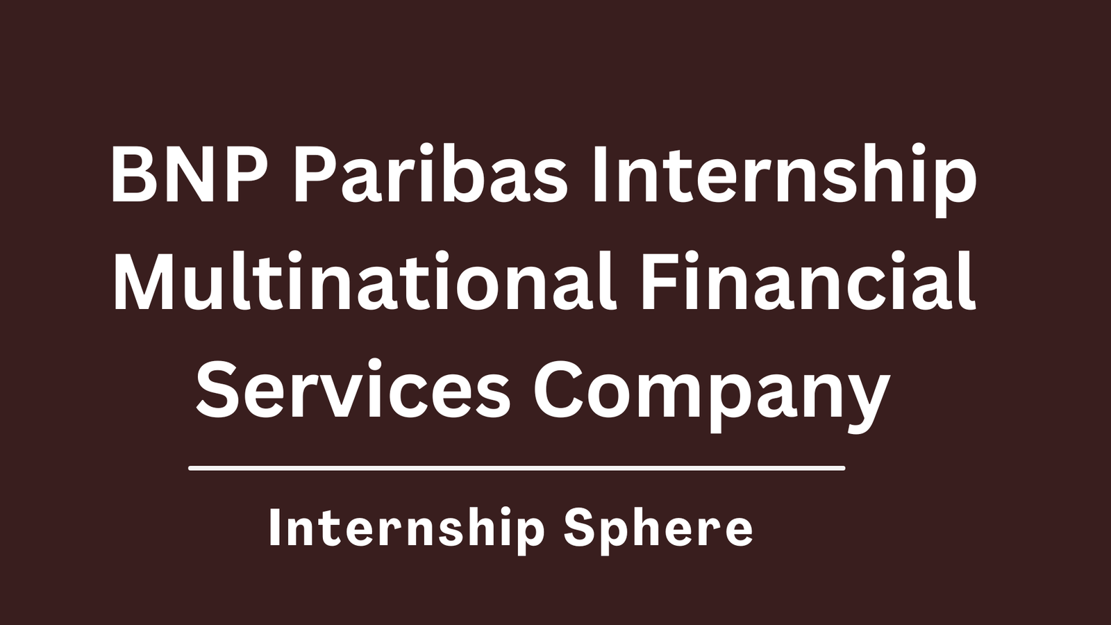 BNP Paribas Internship