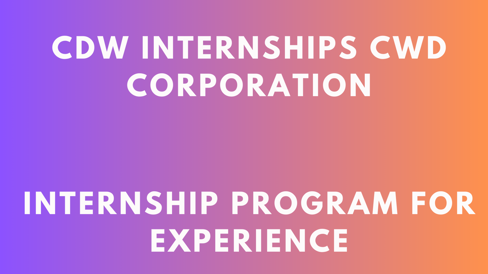 CDW Internships