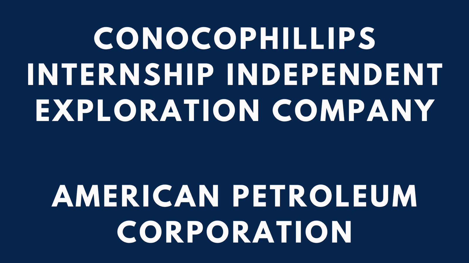 ConocoPhillips Internship