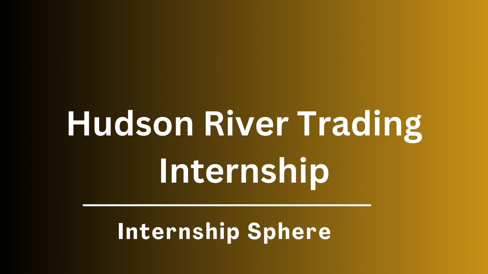Hudson River Trading Internship