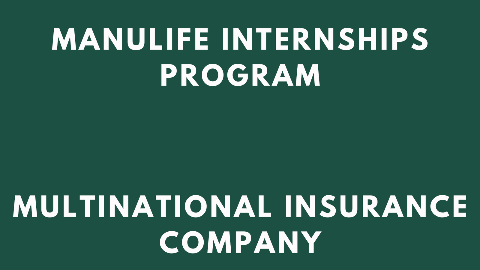 Manulife Internships