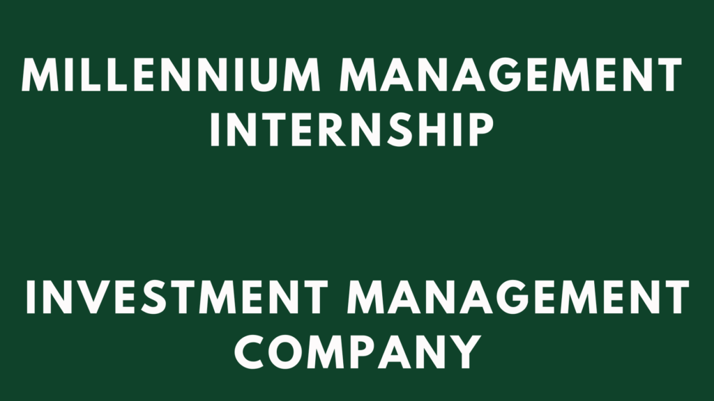 Millennium Management Internship 2026 - Internship Sphere