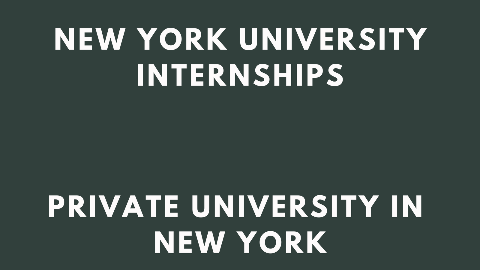 New York University Internships