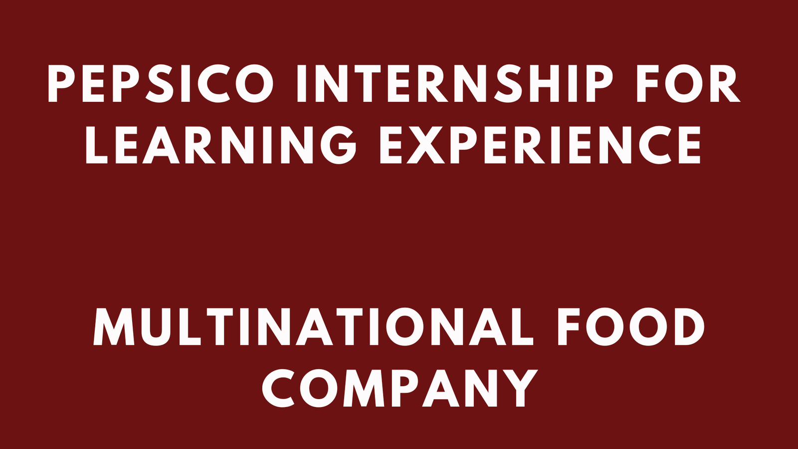 PepsiCo Internship