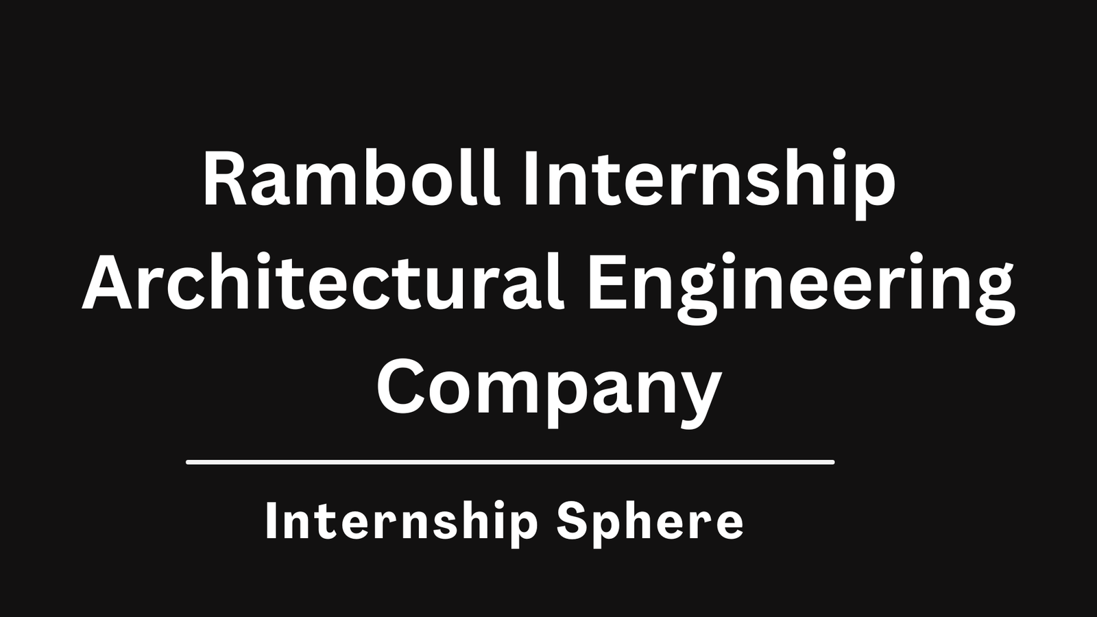 Ramboll Internship