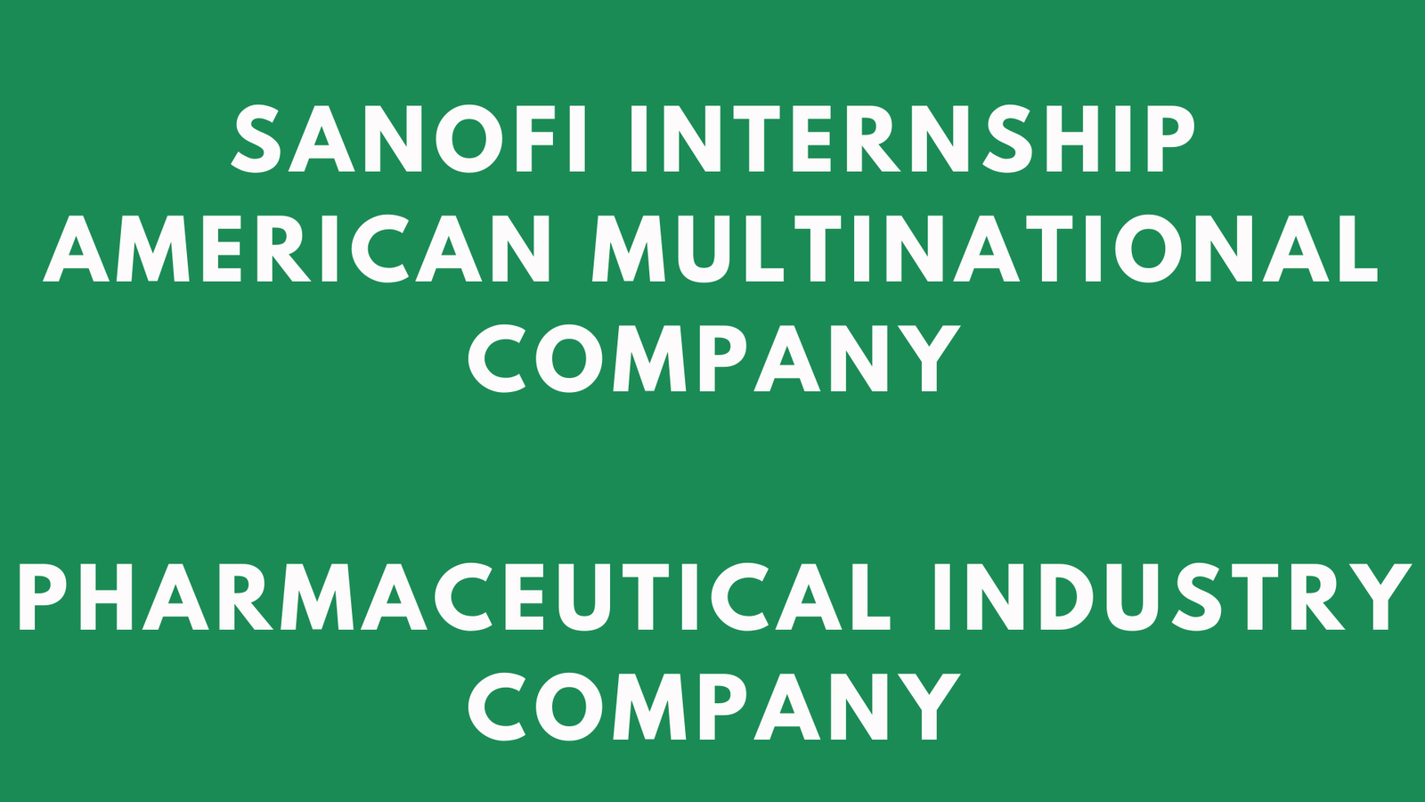 Sanofi Internship