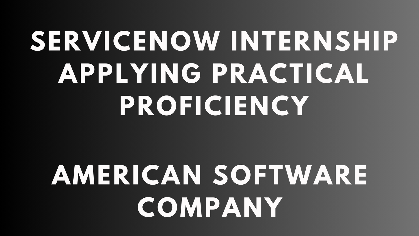 Servicenow Internship