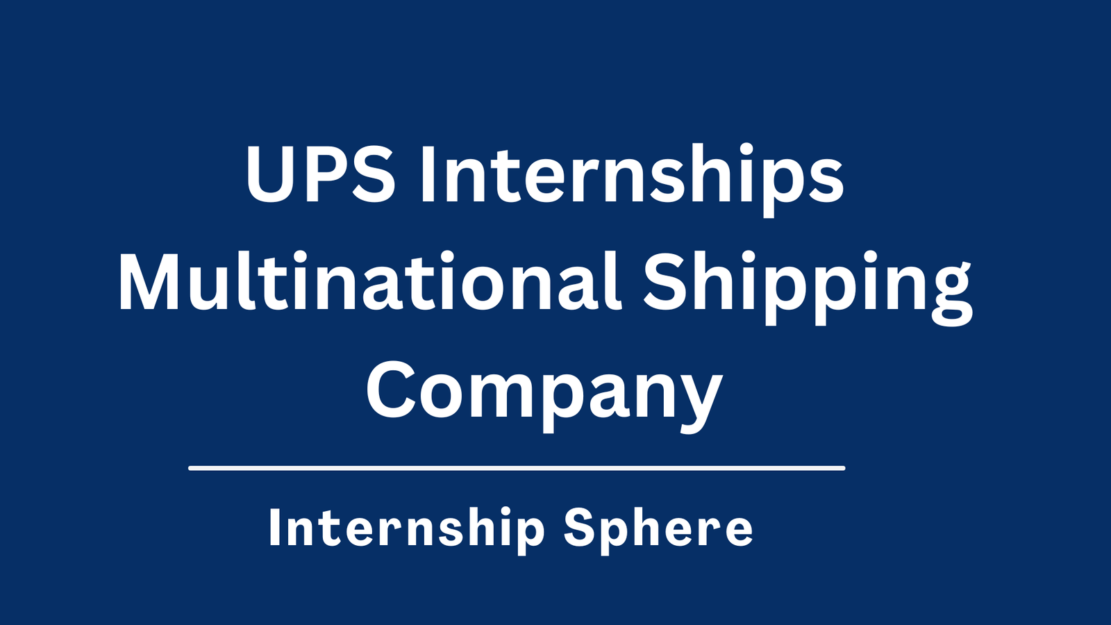 UPS Internships