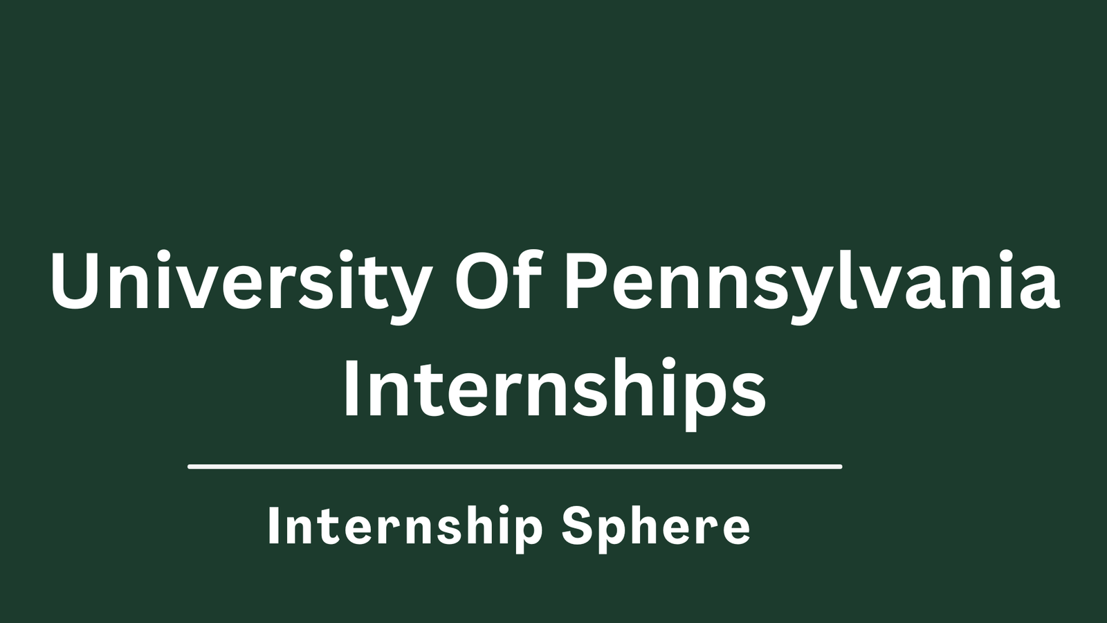 Upenn Internships