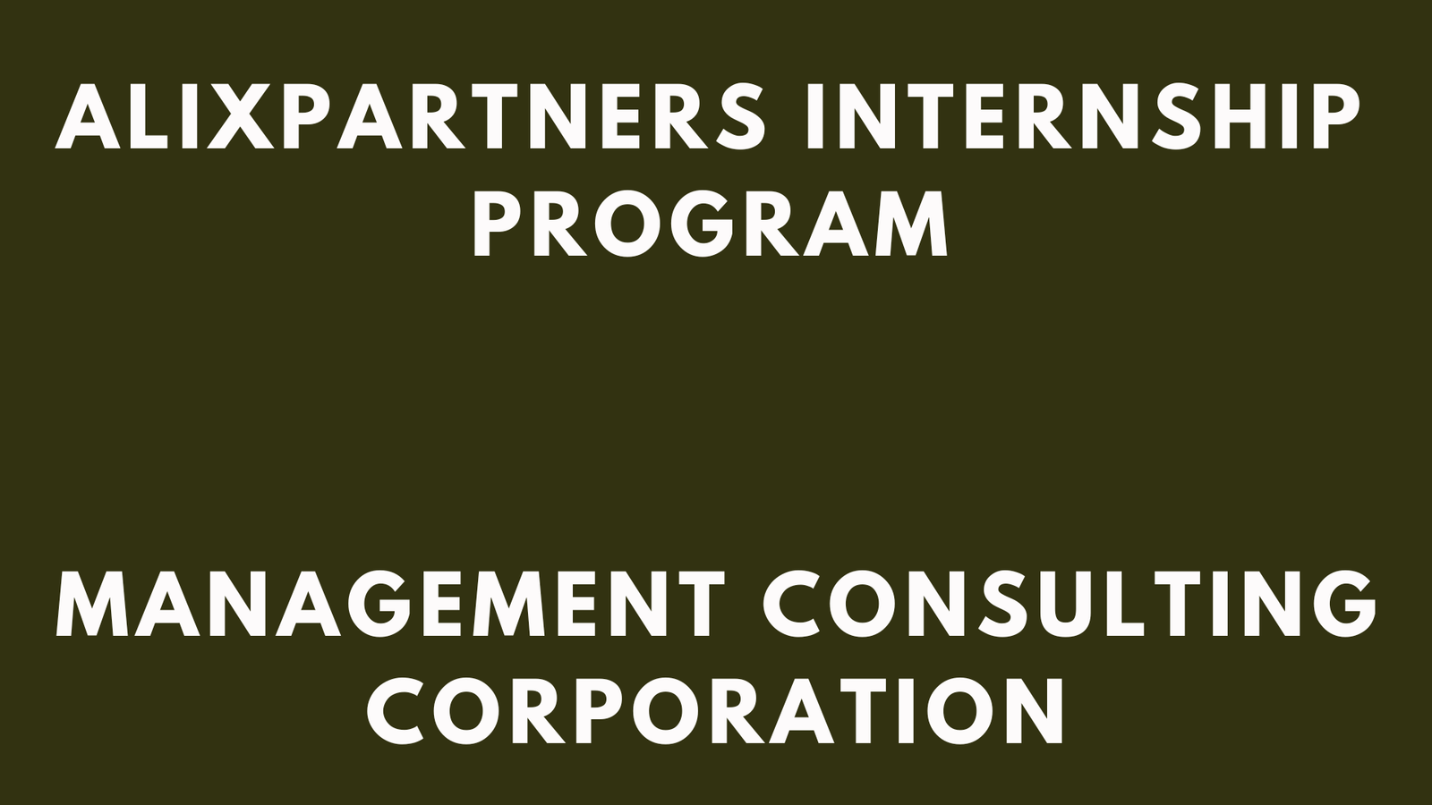 Alixpartners Internship