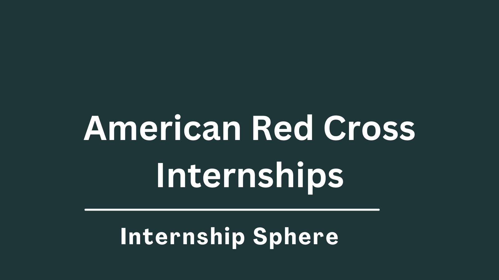 American Red Cross Internships