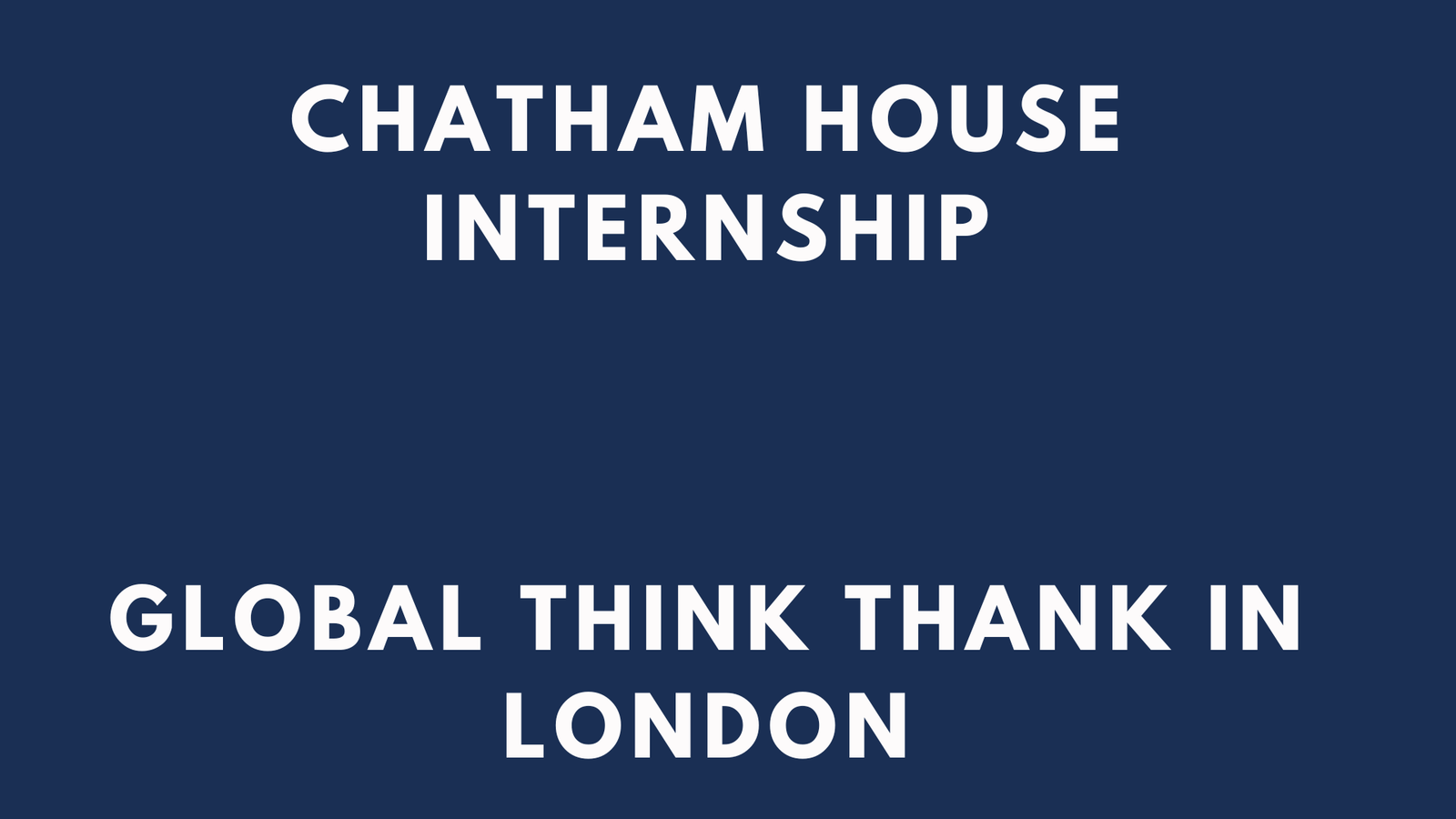 Chatham House Internship