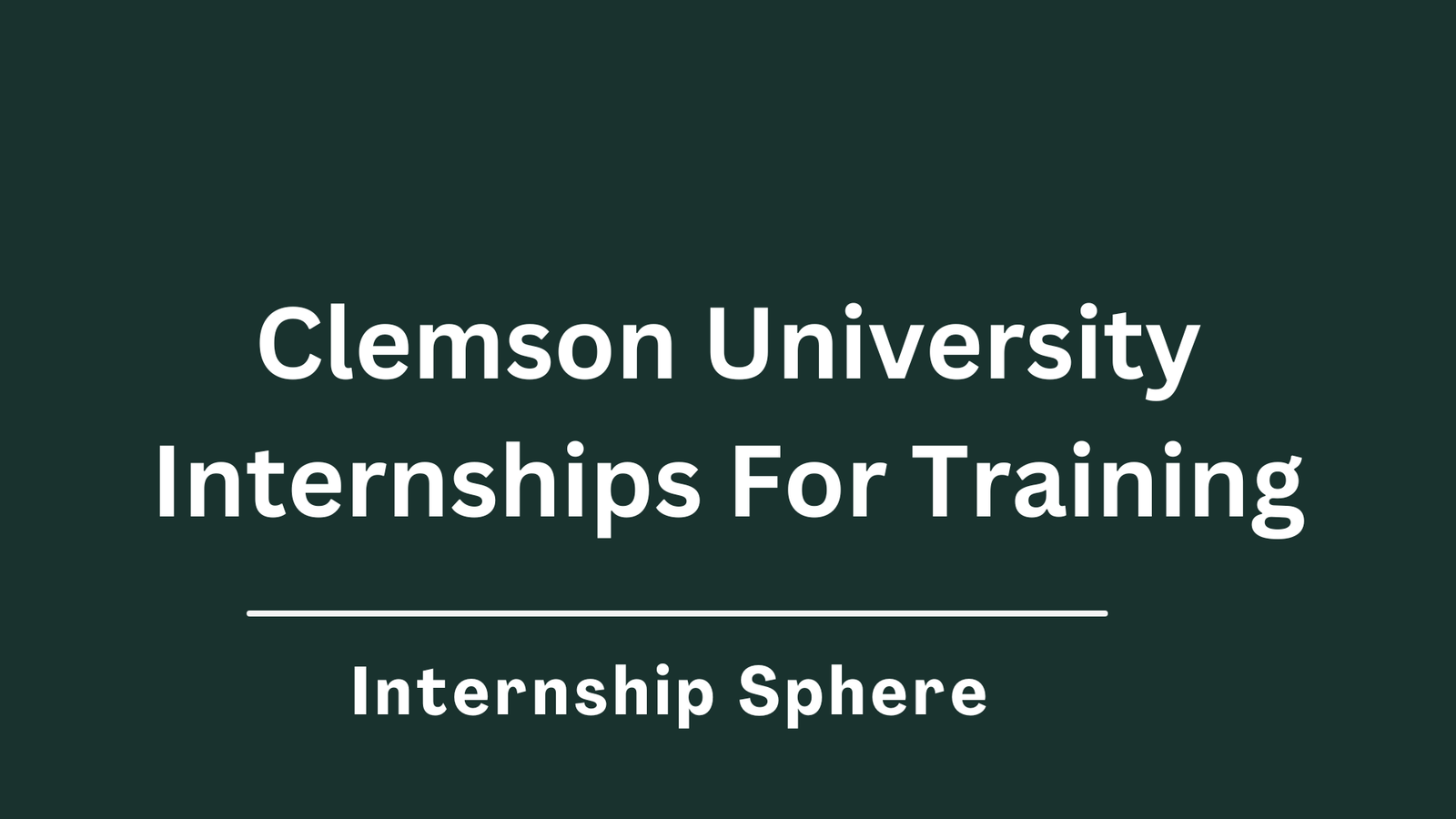 Clemson University Internships