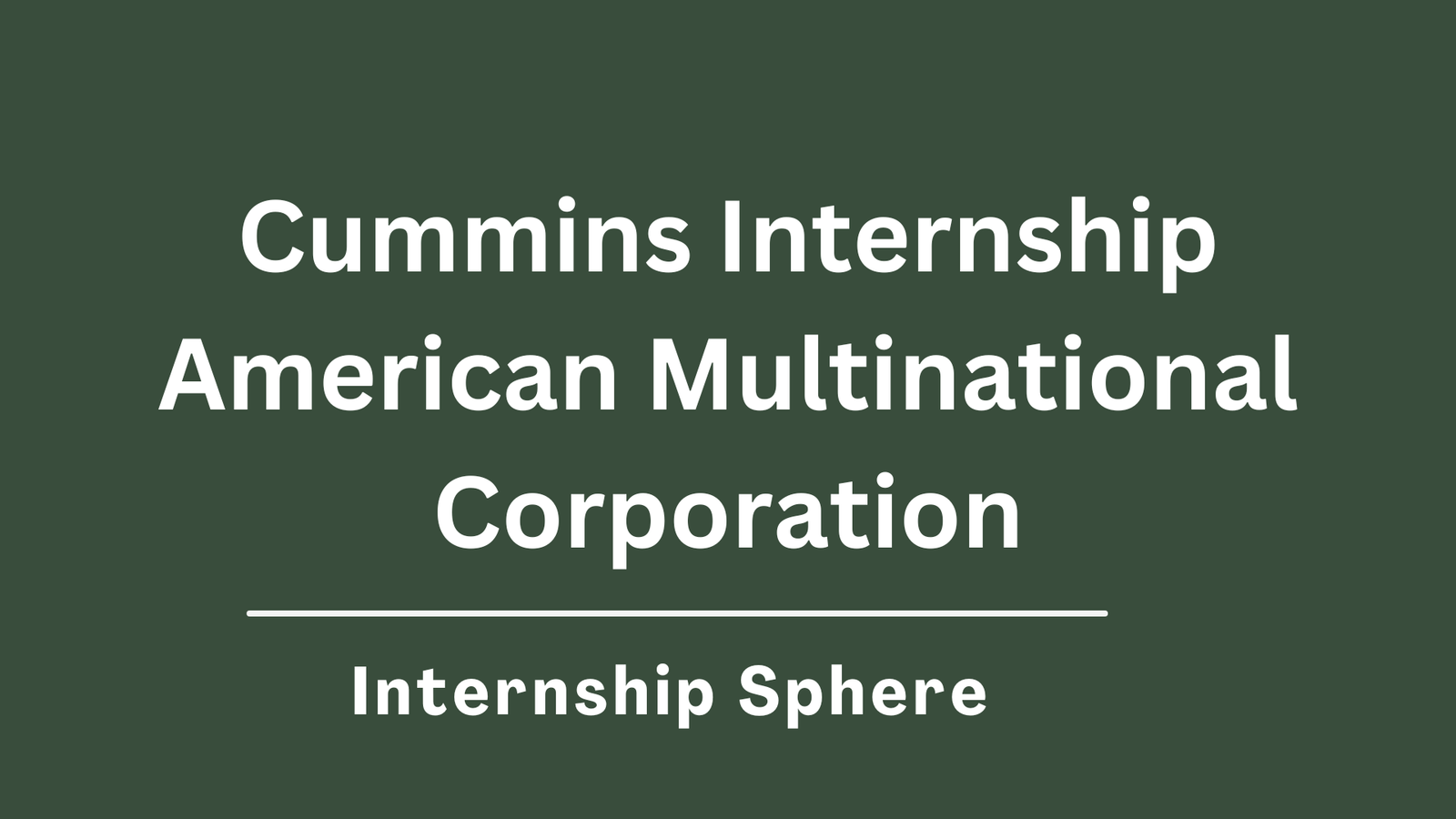 Cummins Internships
