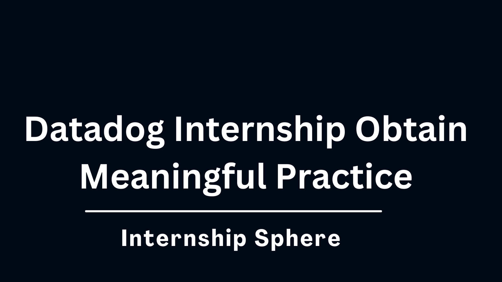 Datadog Internship