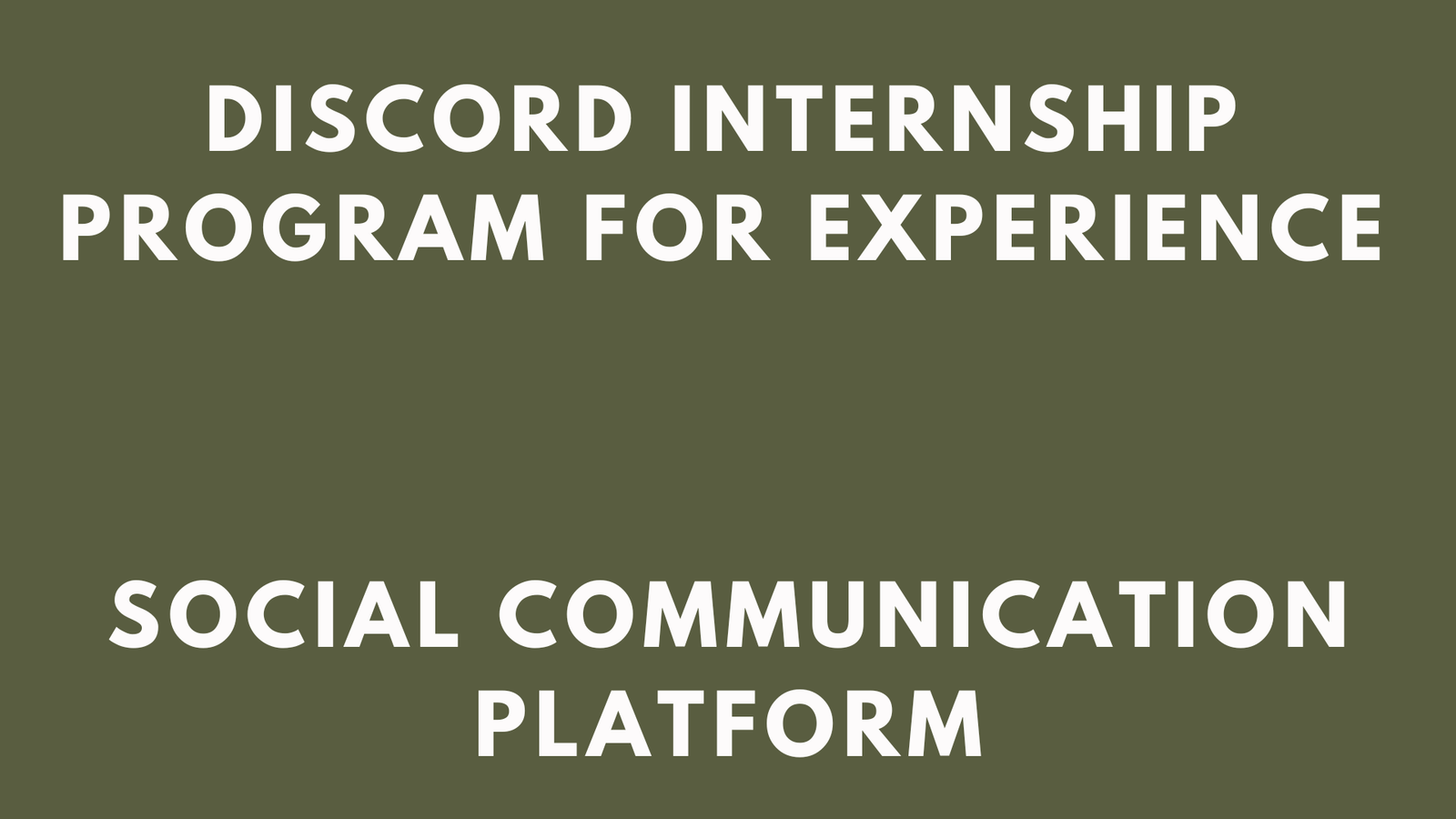 Discord Internship