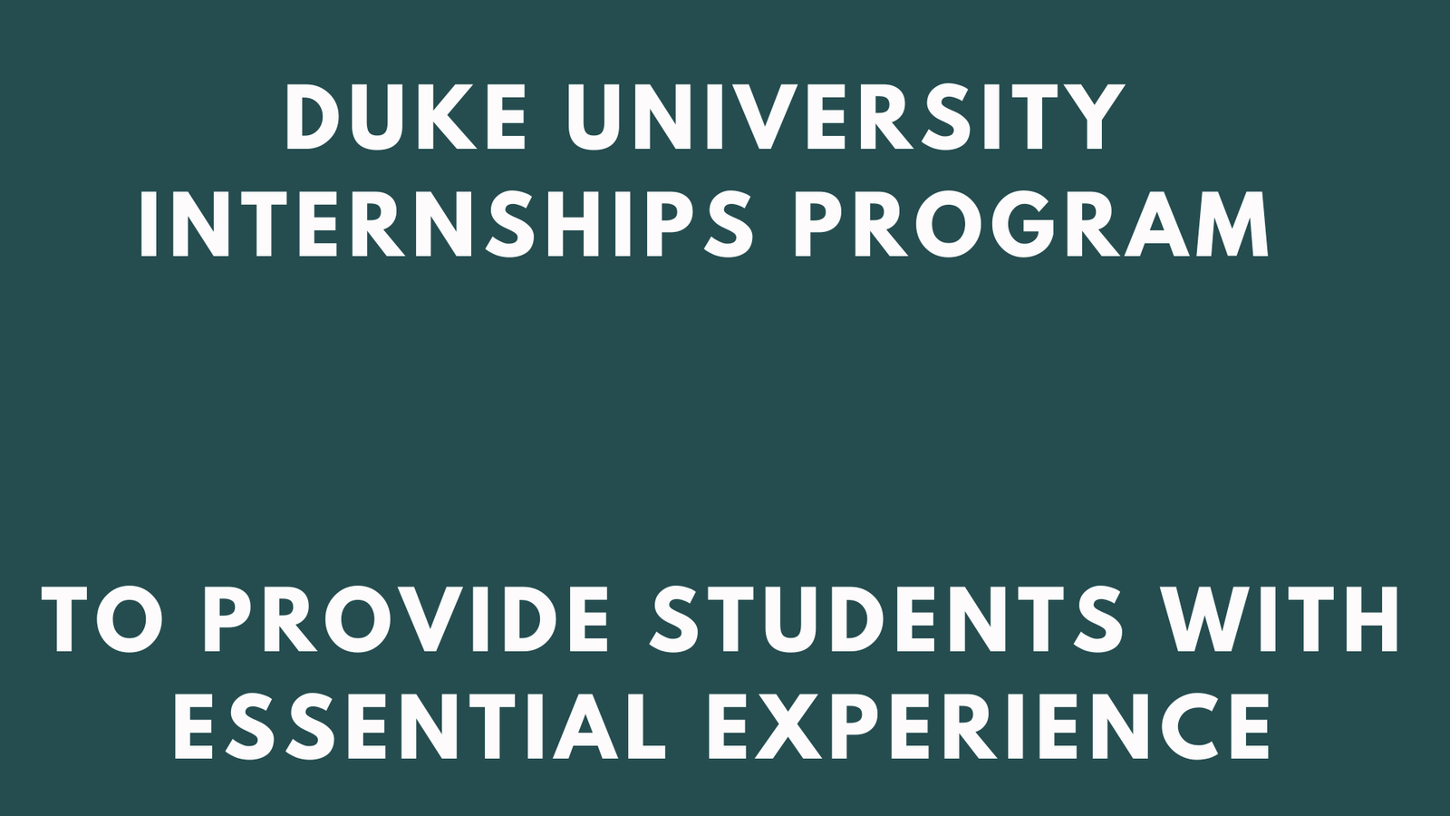 Duke University Internships