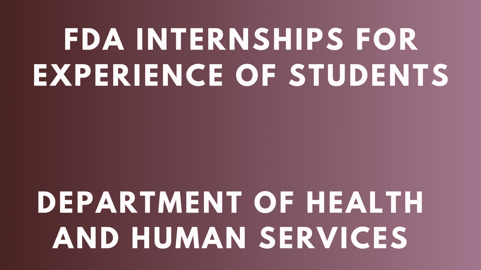 FDA Internships