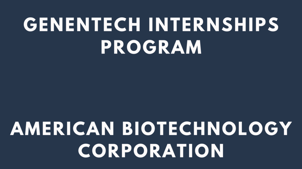 Genentech Internships 2026 Biotechnology Firm - Internship Sphere