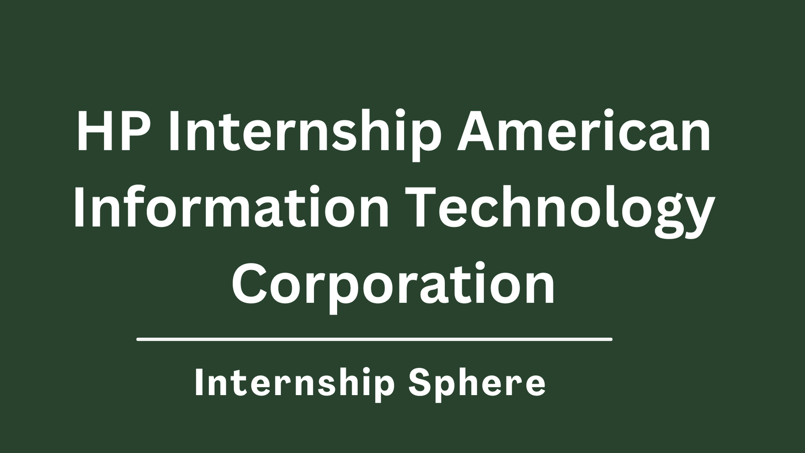 HP Internship