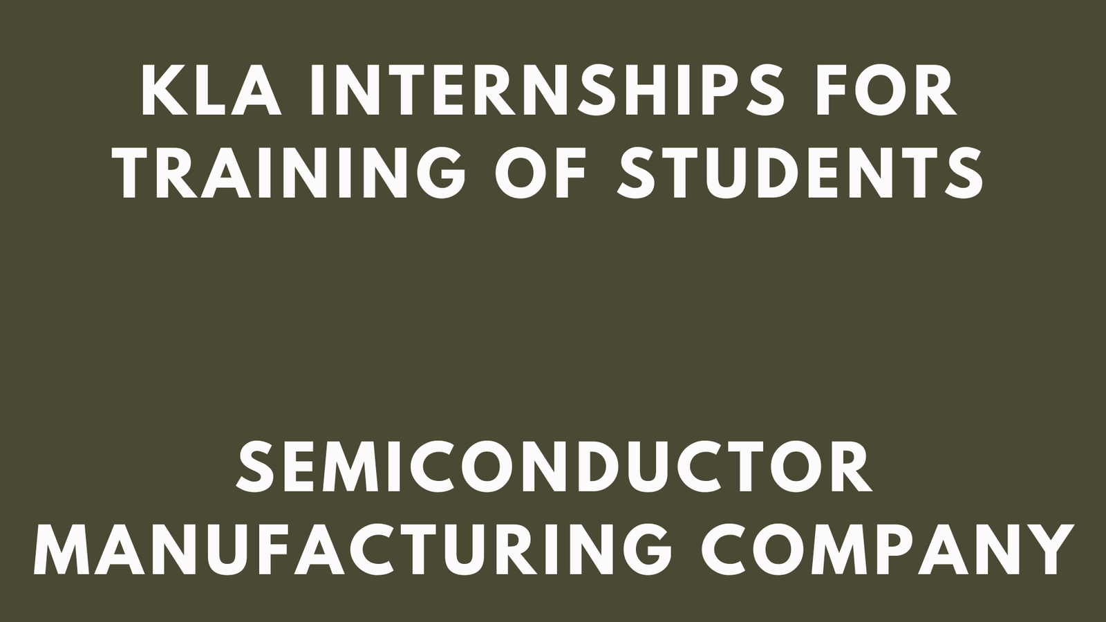 KLA Internships