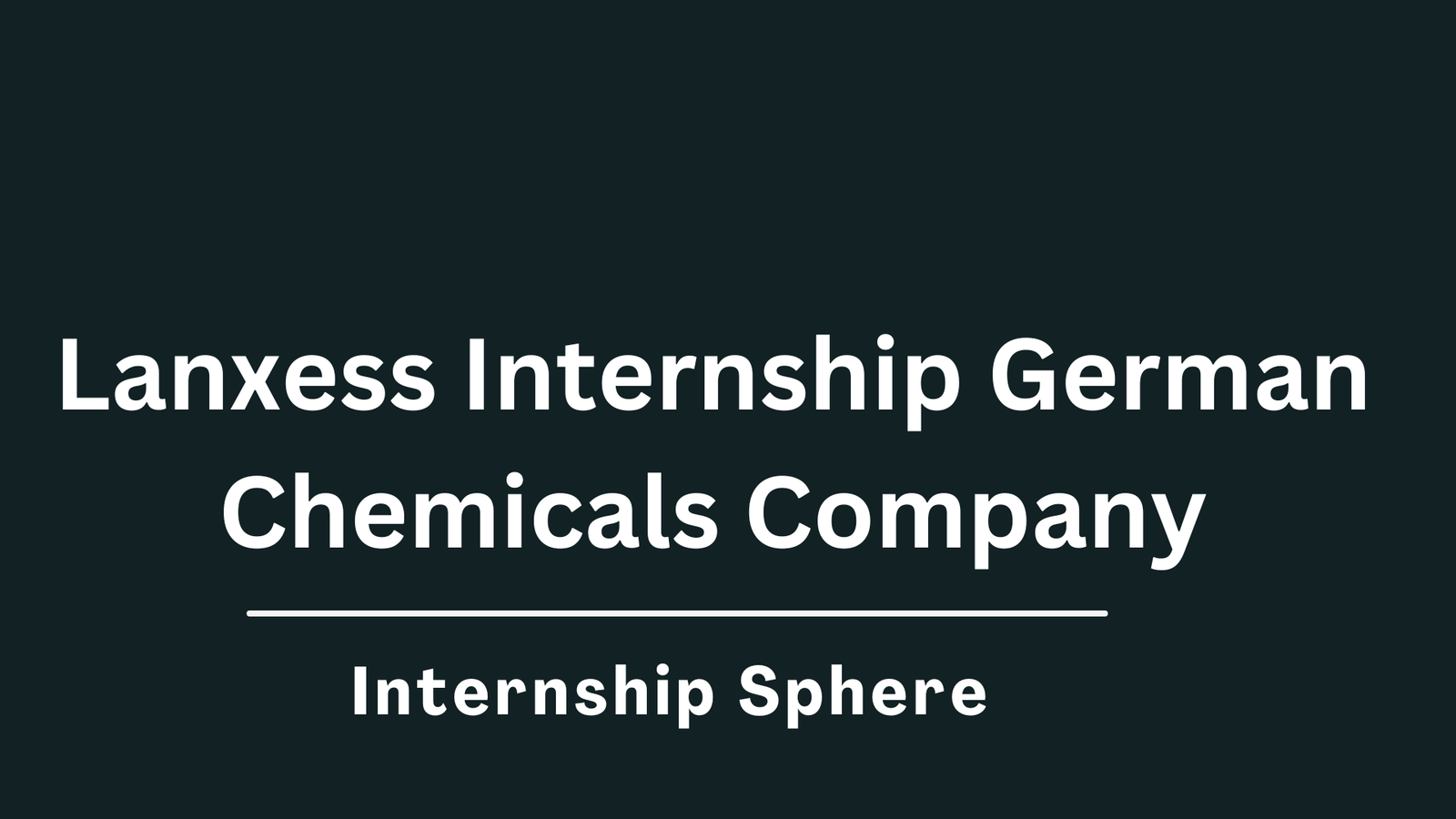 Lanxess Internship
