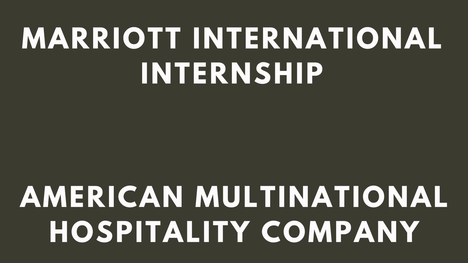 Marriot Internship
