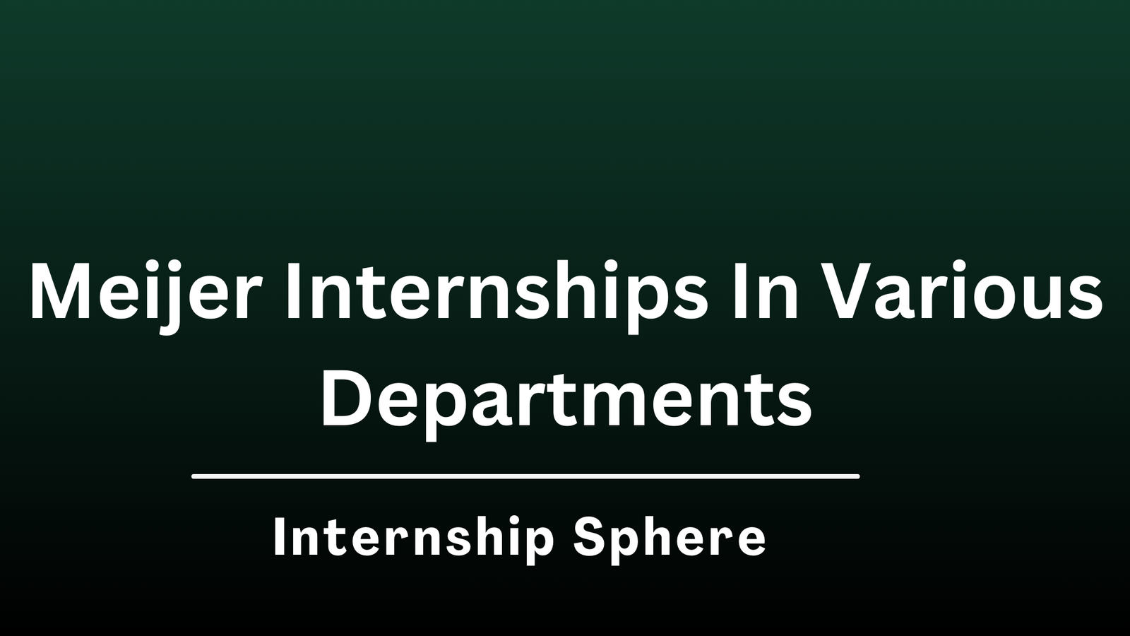 Meijer Internships