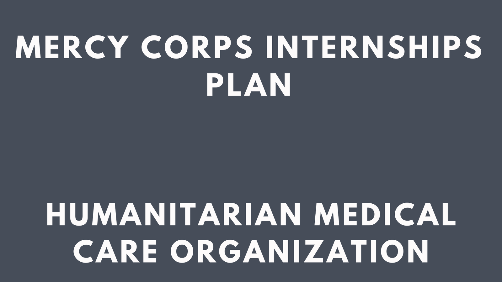 Mercy Corps Internships