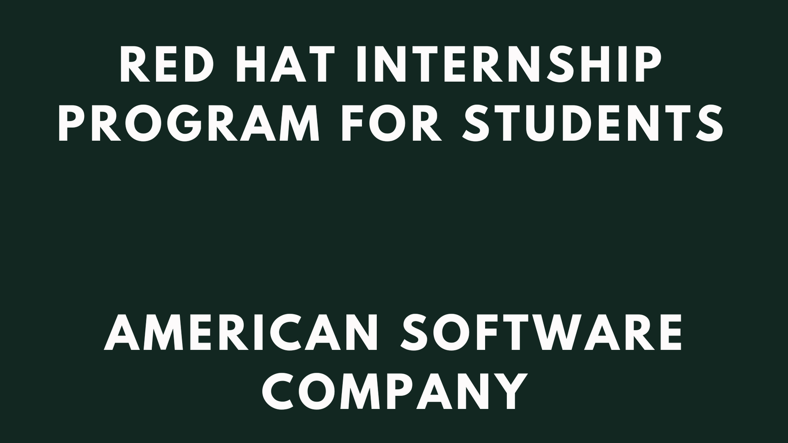Red Hat Internship