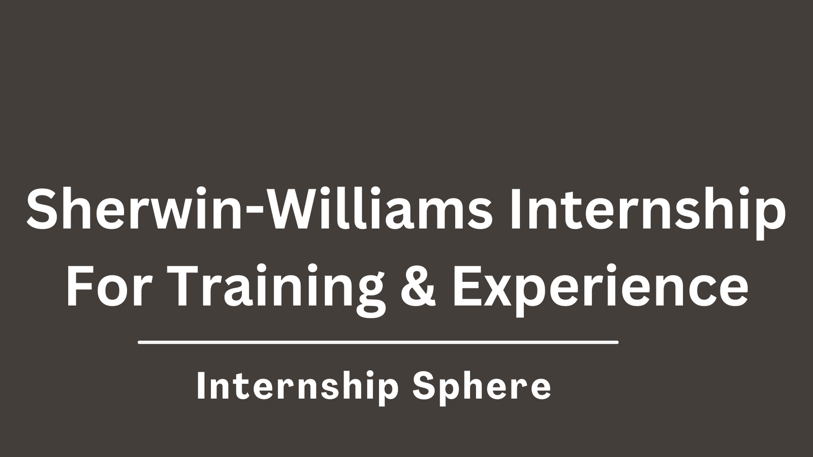 Sherwin-Williams Internship