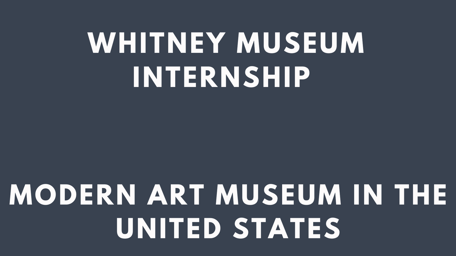 Whitney Museum Internship