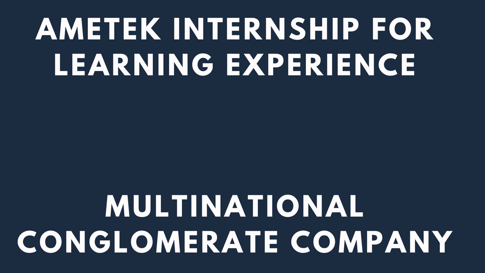 Ametek Internship