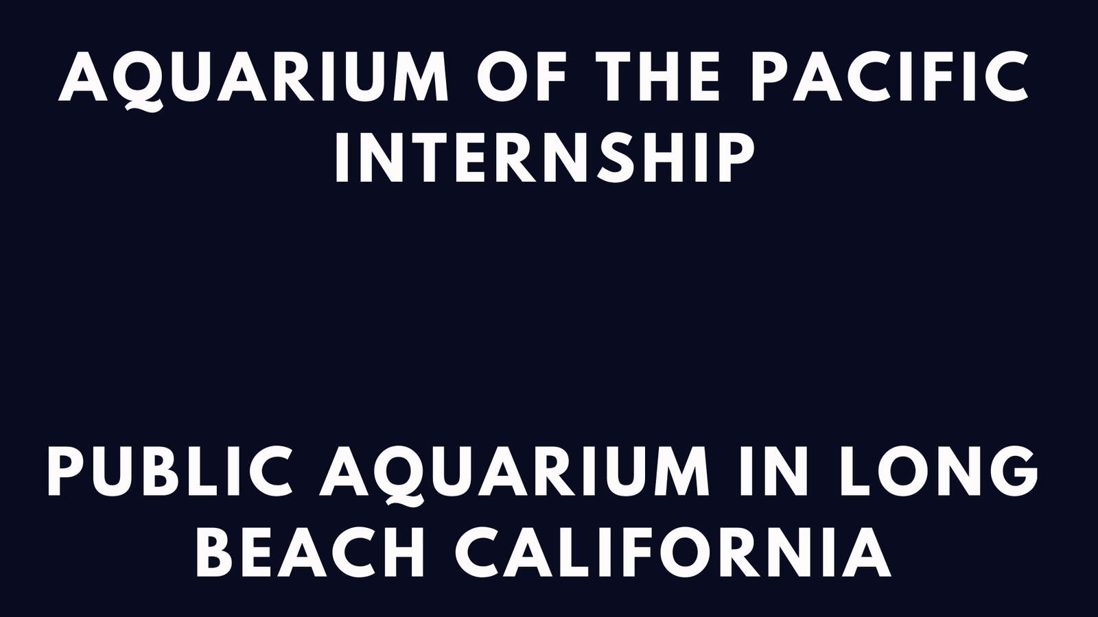 Aquarium Of The Pacific Internship