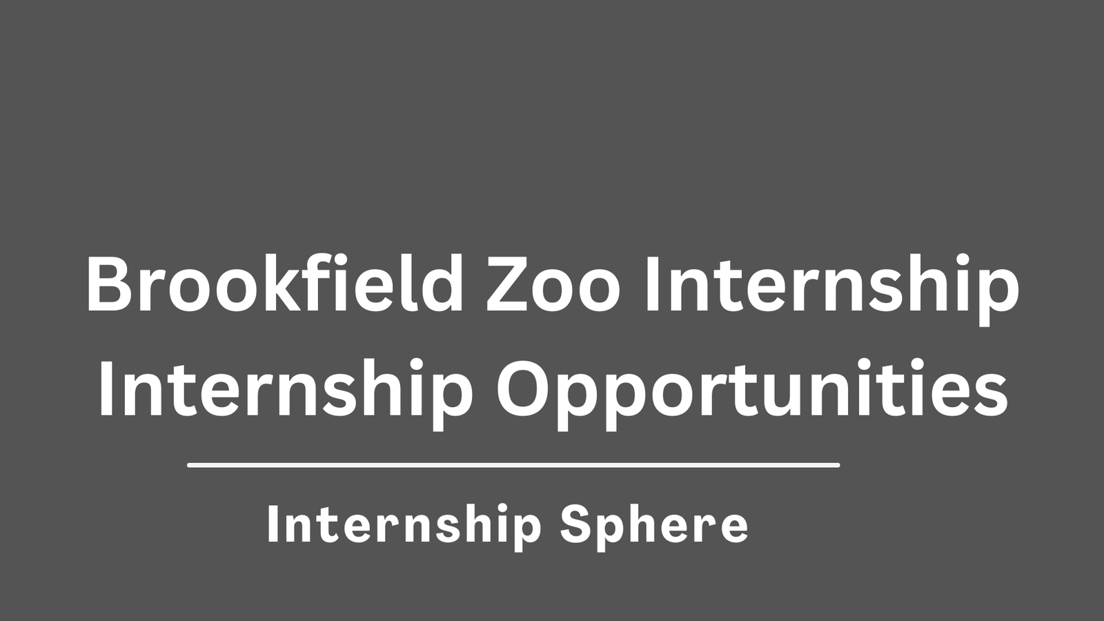 Brookfield Zoo Internship