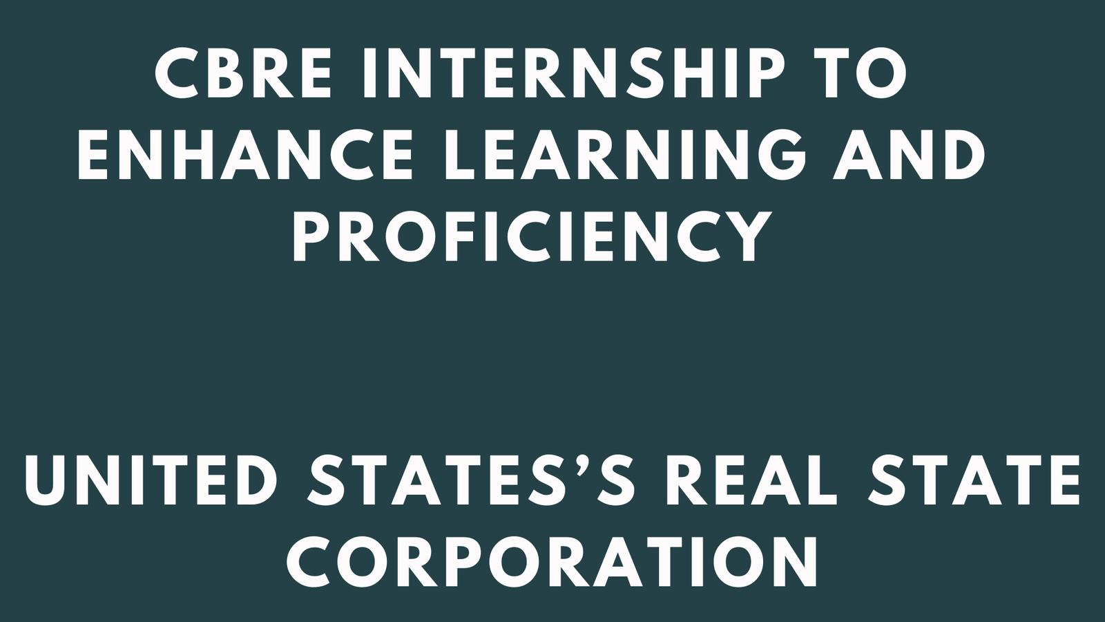 CBRE Internship