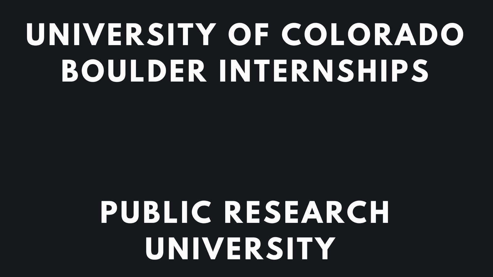 CU Boulder Internships