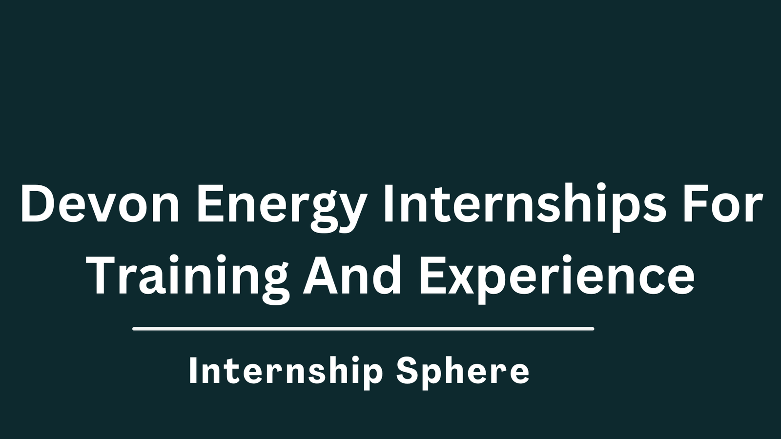 Devon Energy Internships