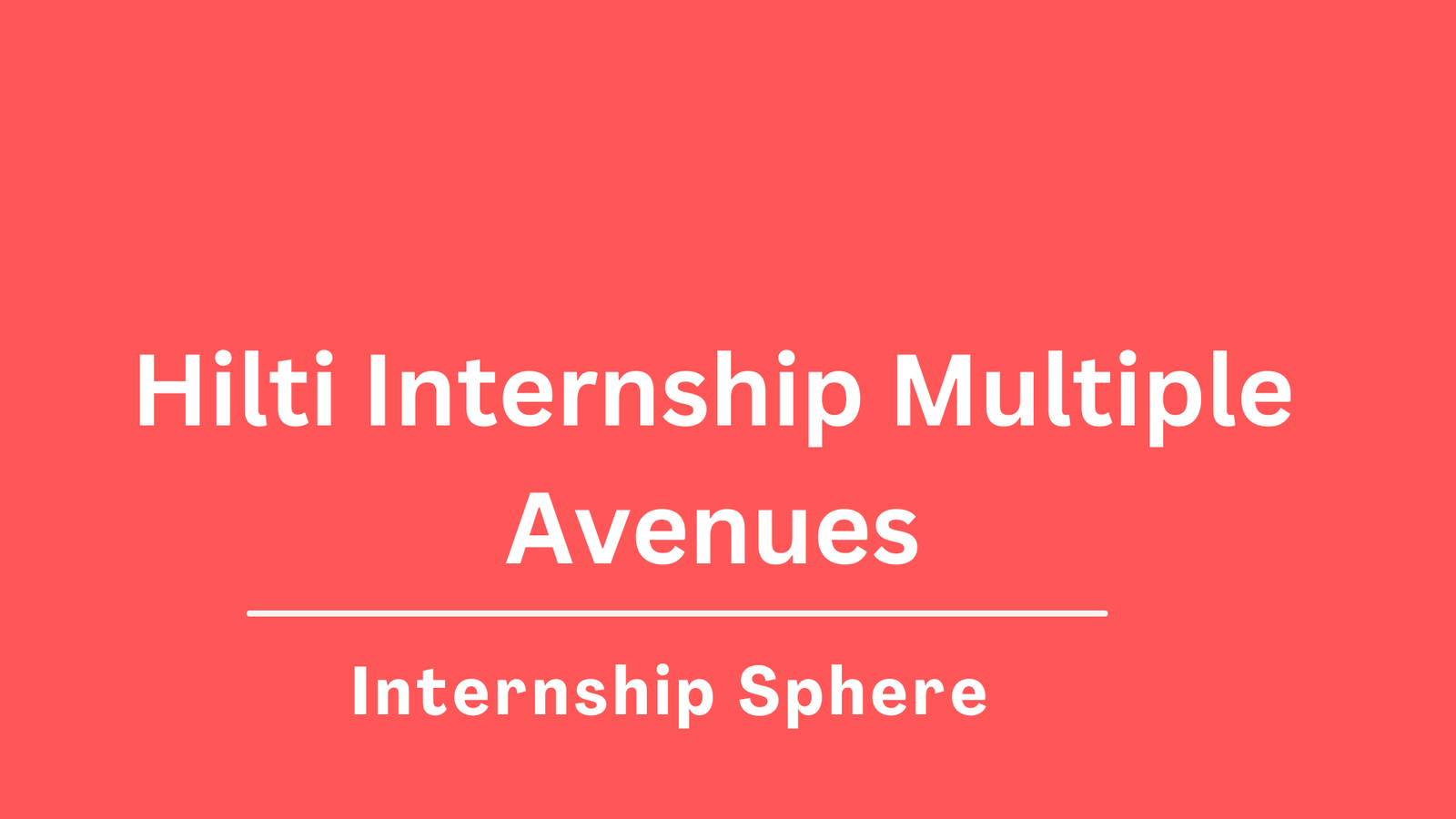 Hilti Internship