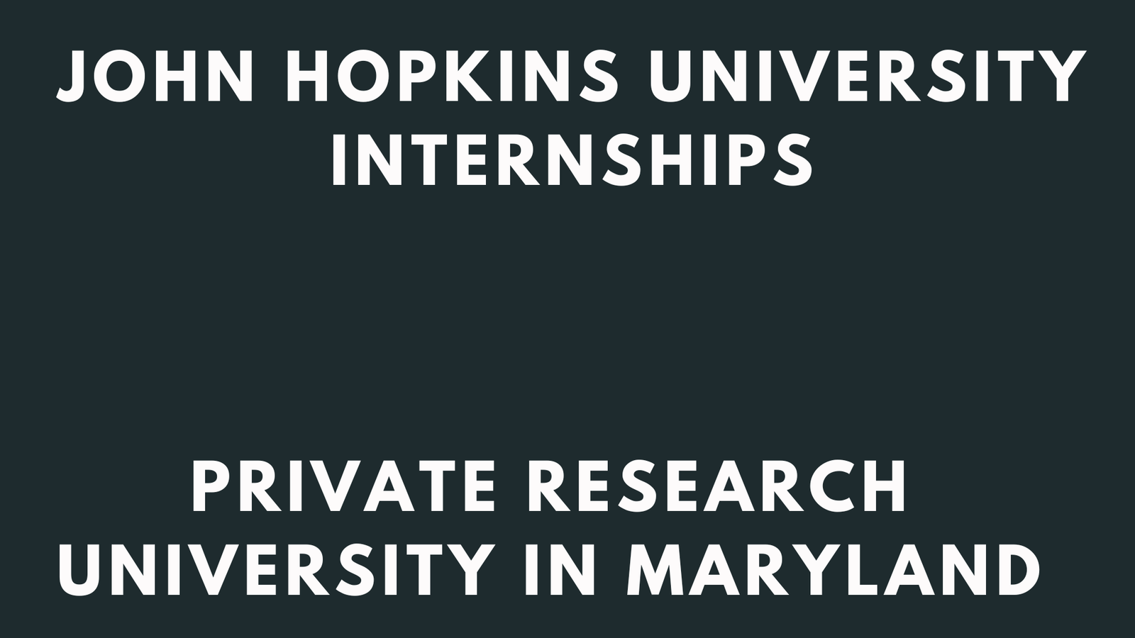 John Hopkins University Internship