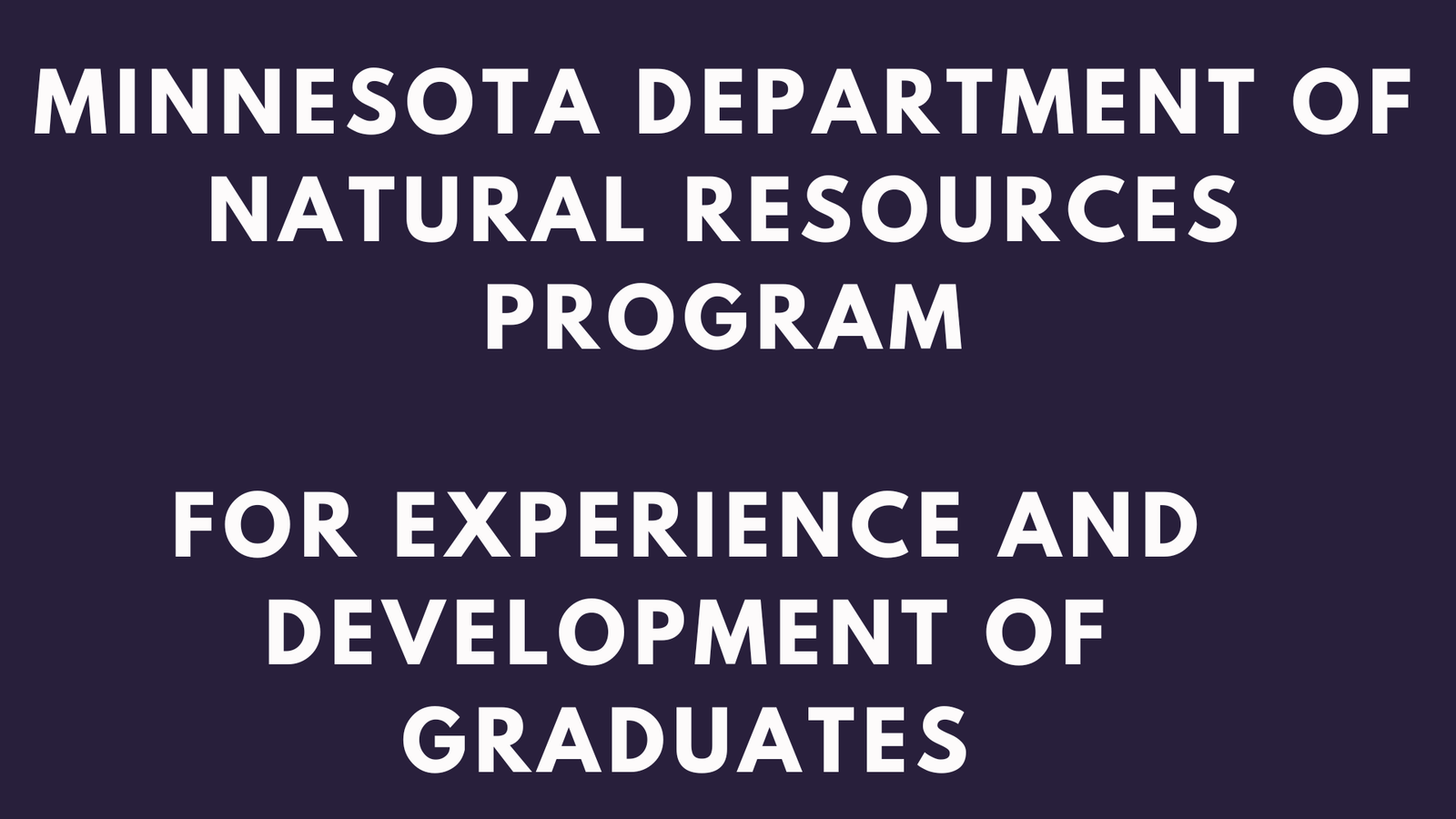 MN DNR Internships