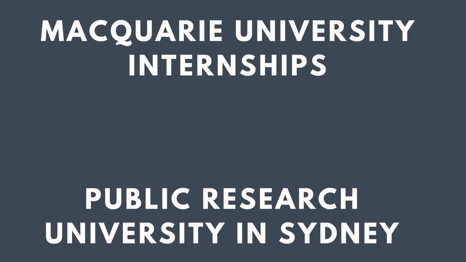 Macquarie University Internships