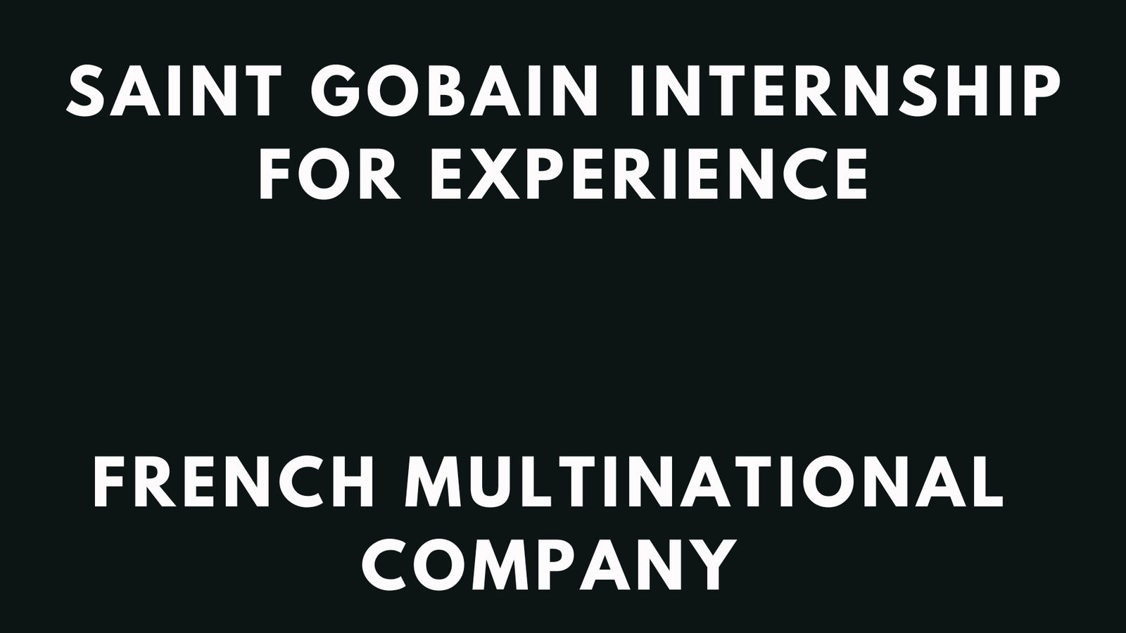 Saint Gobain Internship