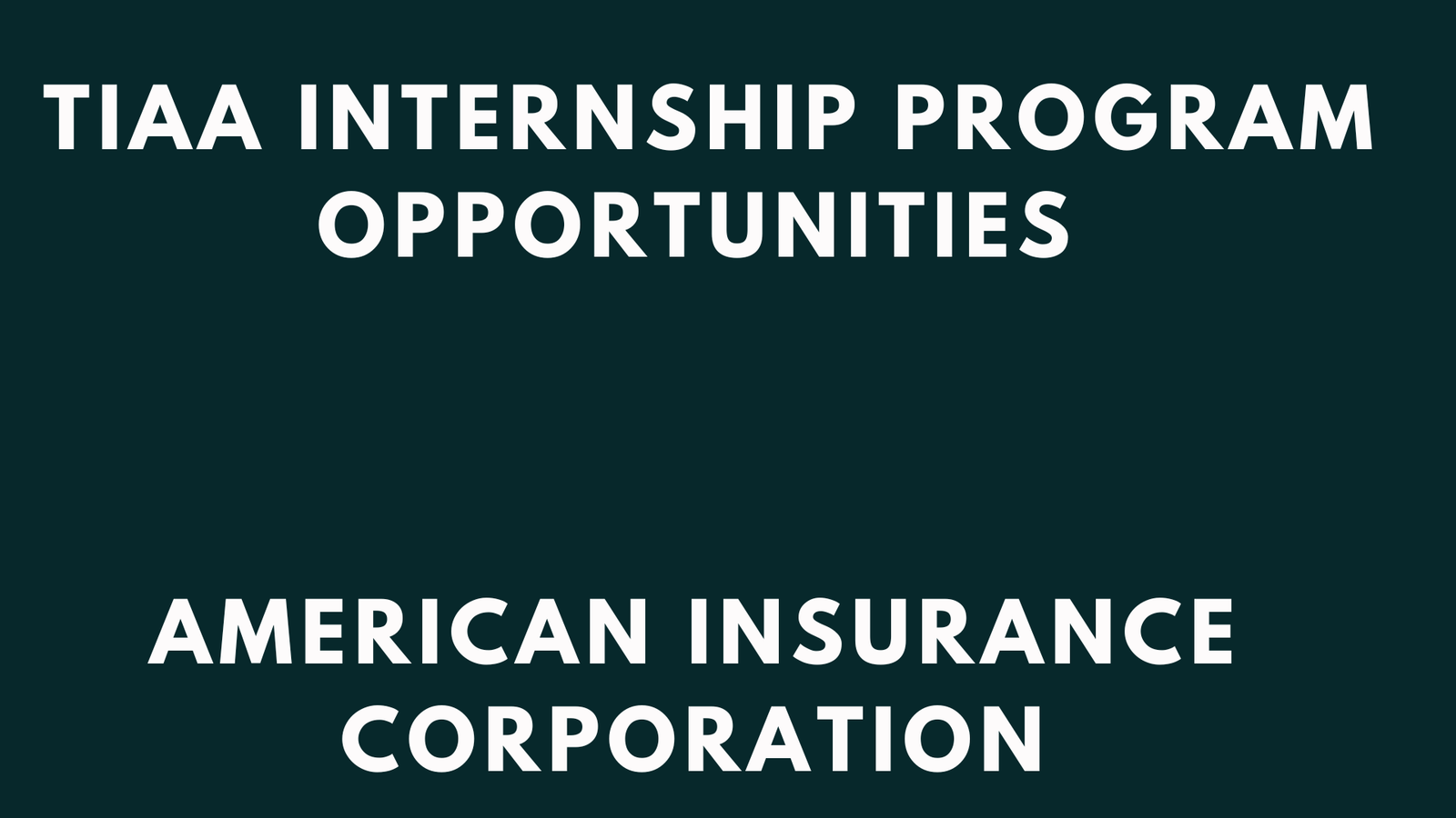 TIAA Internship