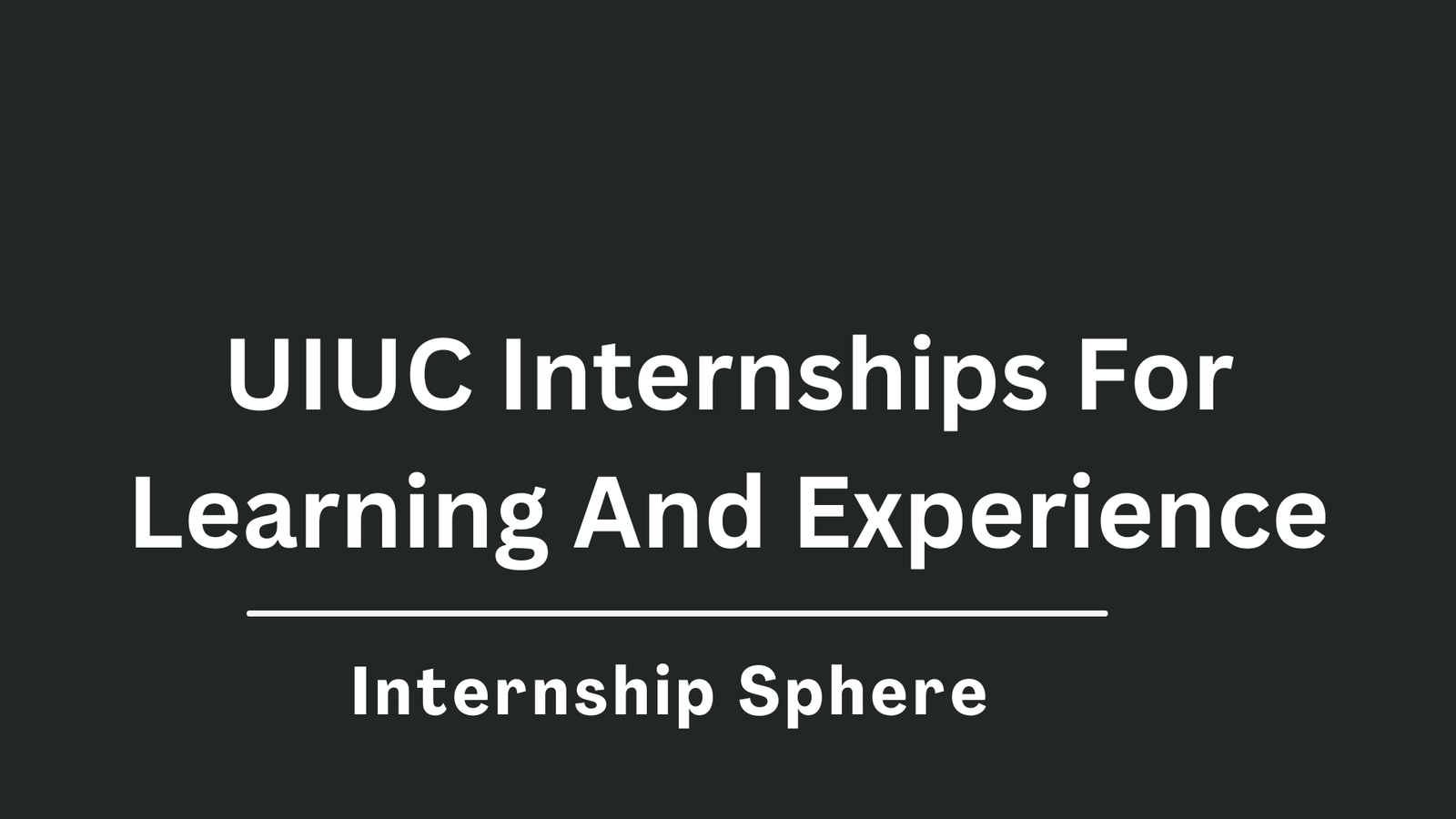UIUC Internships
