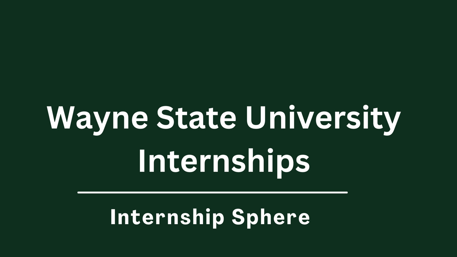 Wayne State University Internships