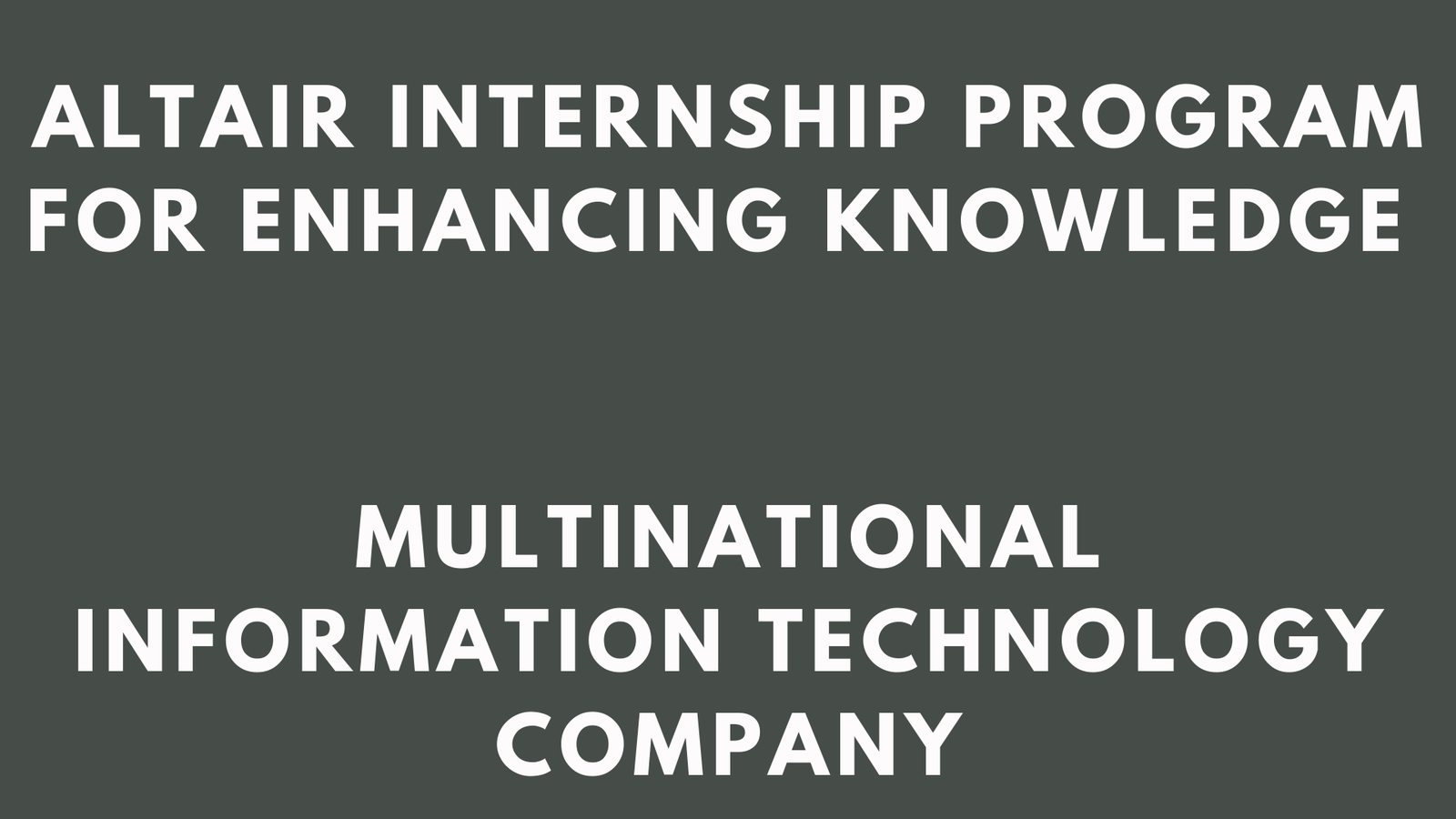 Altair Internship