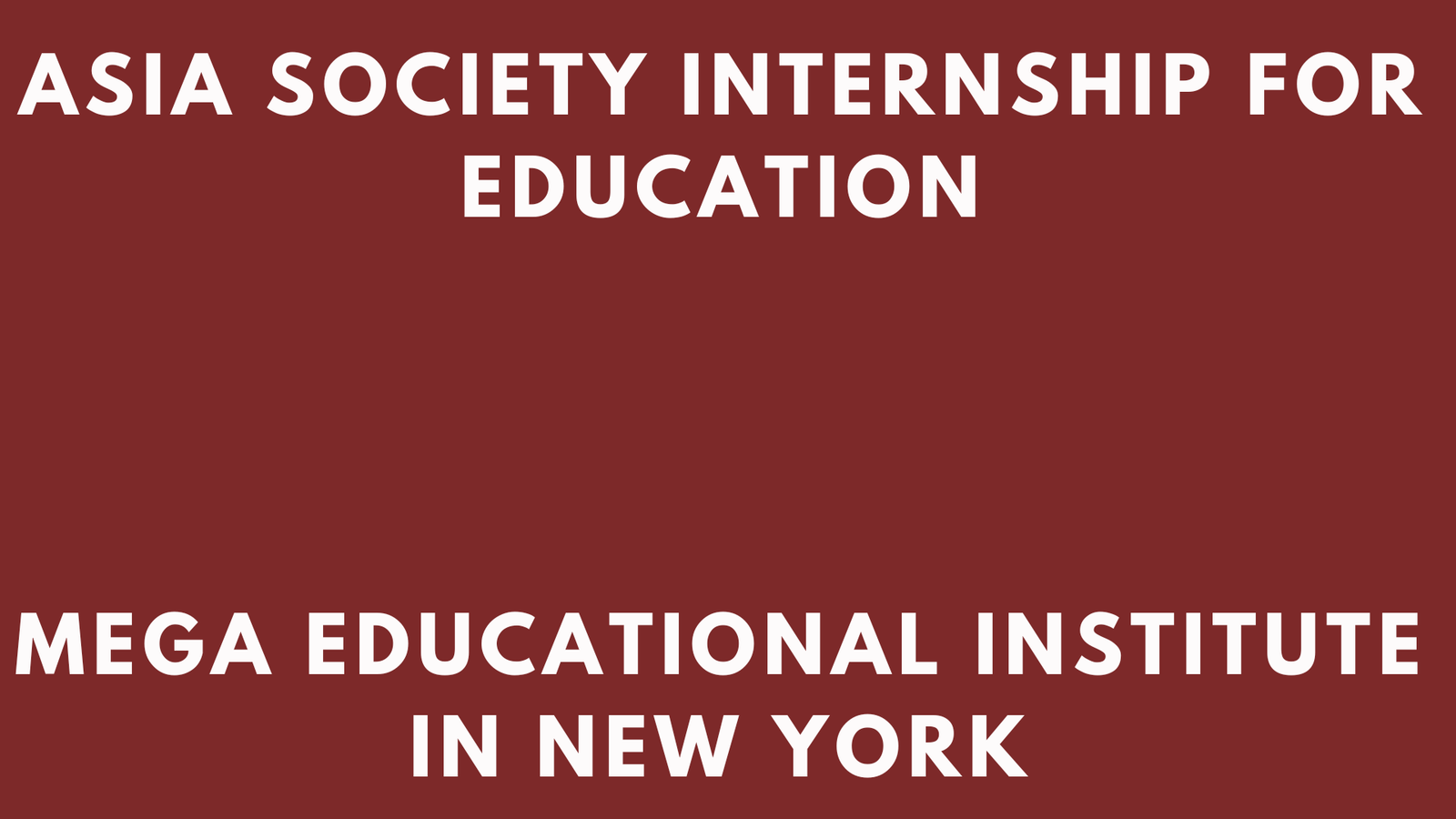 Asia Society Internship