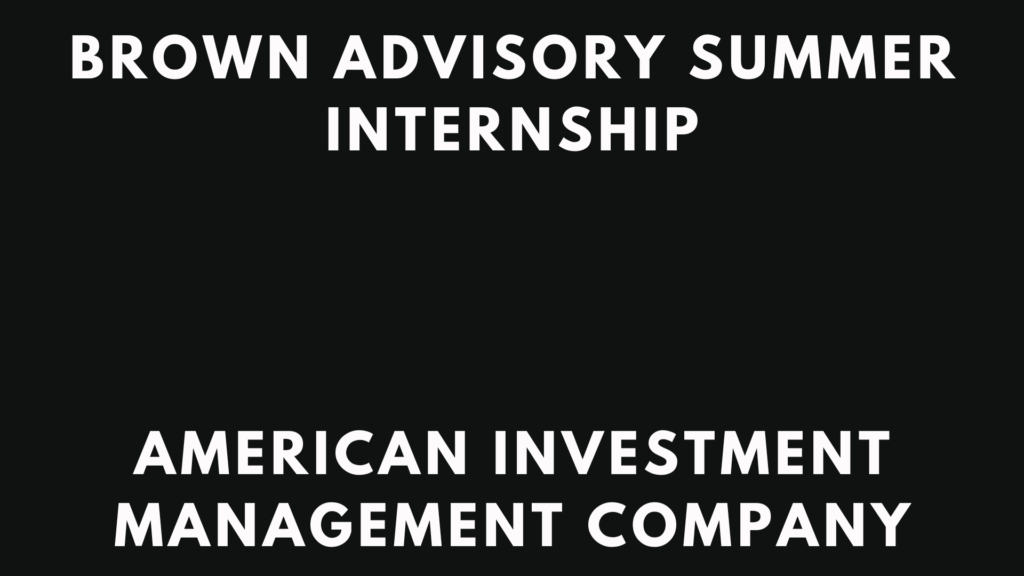 Brown Advisory Internship 2026 Summer Program - Internship Sphere